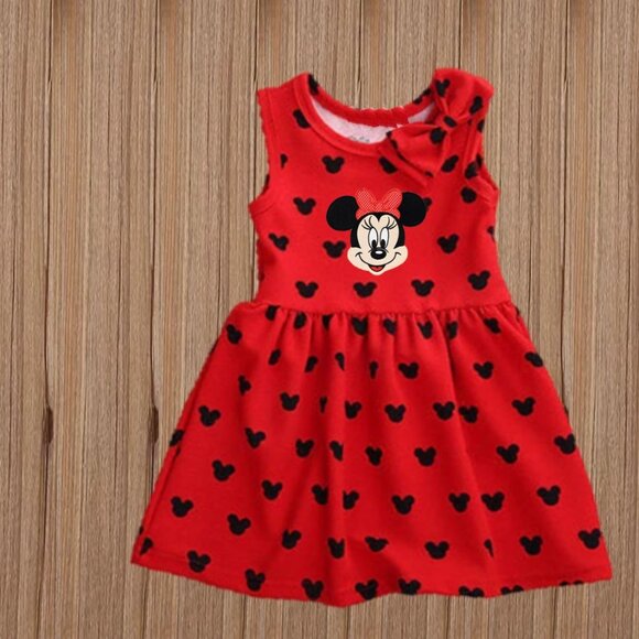 Minnie Mouse Girl Dress Disney Outfit Dress First Birthday Smash Cake Red - Picture 1 of 3